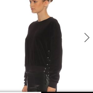 Juicy couture  label black velour lace up pullover